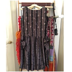 Vintage Drop Waist Striped and Polka Dot Dress